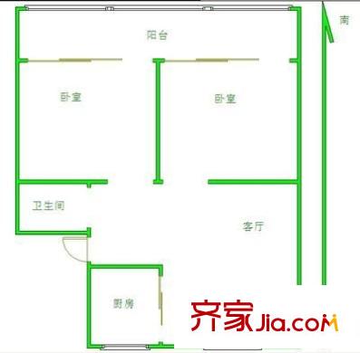 大丁佳苑户型图2室 户型图 2室2厅1卫1厨
