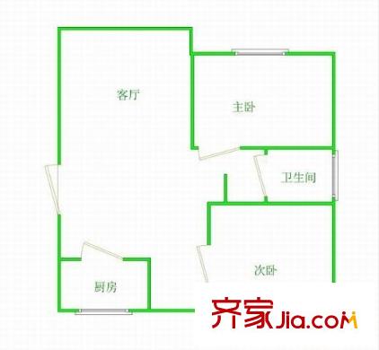 人民中路小区户型图3室 户型图 3室1厅1卫1厨