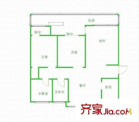 人民中路小区户型图3室 户型图 3室2厅2卫1厨