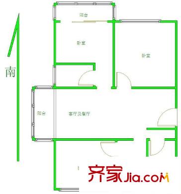 古运五爱苑户型图3室 户型图 3室2厅2卫1厨