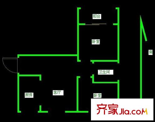古运五爱苑户型图2室 户型图 2室2厅1卫1厨