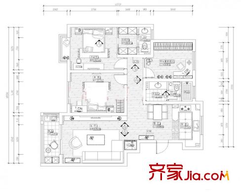 春惠苑 3室 户型图