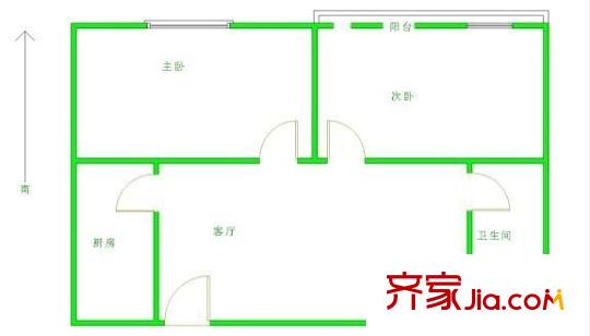 小周新村户型图2室 户型图 2室1厅1卫1厨