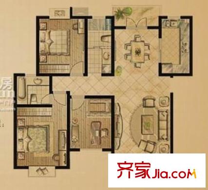 春惠苑 3室 户型图