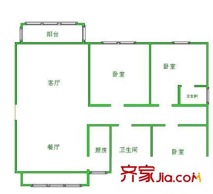 毓秀苑 3室 户型图