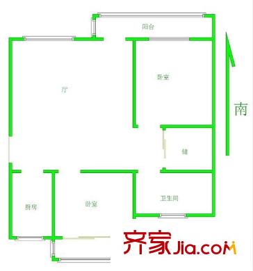 逸景园 2室 户型图