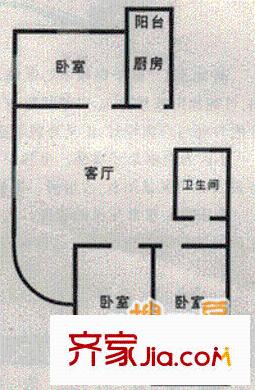 金乐苑户型图3室1厅1卫1厨