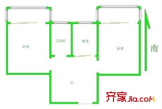 金乐苑户型图2室 户型图 2室1厅1卫1厨