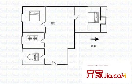耕读桥街户型图2室 户型图 2室1厅1卫1厨