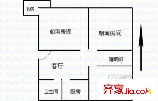 耕读桥街 3室 户型图