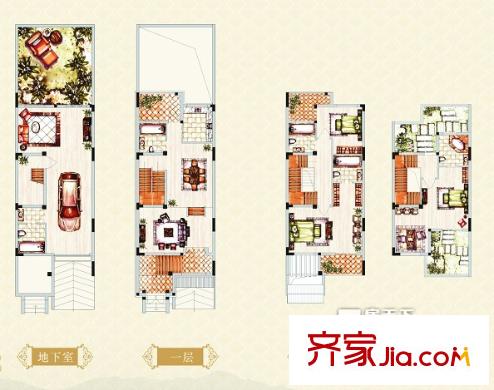 奕淳・古韵坊瑞平方米D-1-1 3室3厅4卫1厨