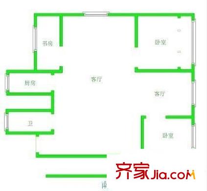耕读桥街户型图2室 户型图 2室1厅1卫1厨
