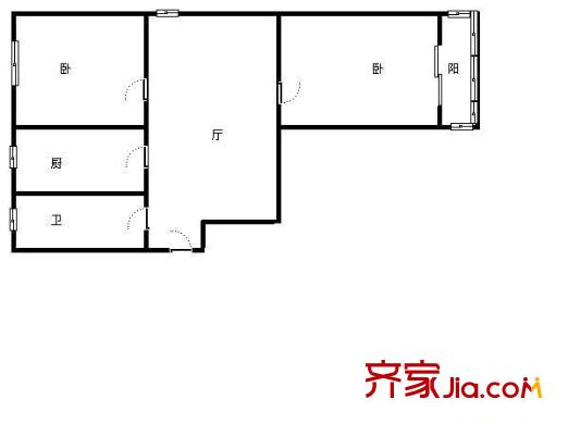 耕读桥街户型图2室 户型图 2室1厅1卫1厨