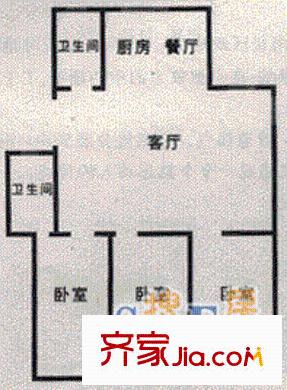 金乐苑户型图3室2厅2卫1厨