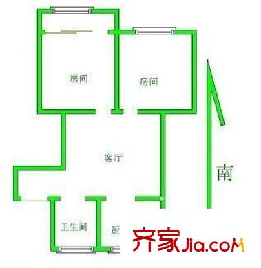 开源路小区户型图2室 户型图 2室2厅1卫1厨