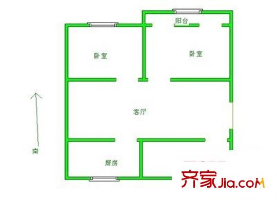 开源路小区户型图2室 户型图 2室1厅1卫1厨