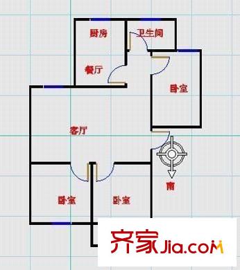 泰伯花园 3室 户型图