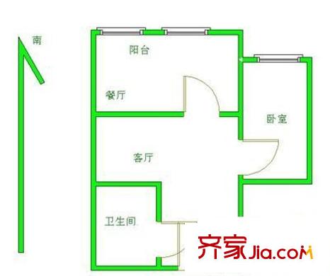 广丰市政家舍户型图1室 户型图 1室1厅1卫1厨