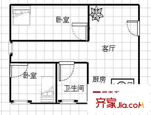 戴周新村户型图2室 户型图 2室2厅1卫1厨