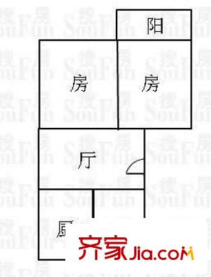广丰市政家舍 2室 户型图