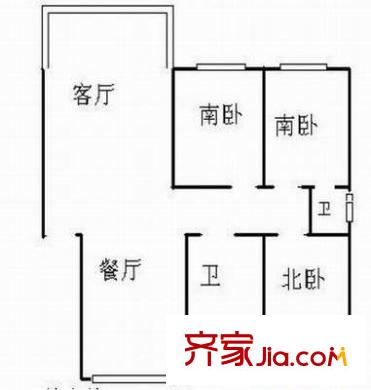新桥花园 3室 户型图