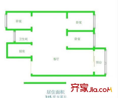 新桥花园 3室 户型图
