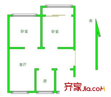 新桥花园 2室 户型图