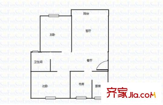 荷叶小筑 2室 户型图