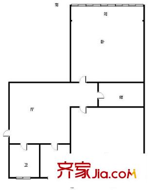 荷叶小筑 2室 户型图