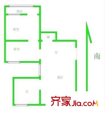 大庄新村户型图2室 户型图 2室1厅1卫1厨