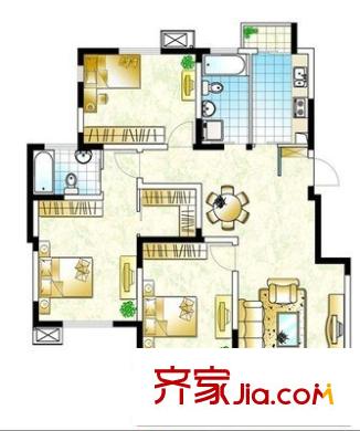 惠河路小区 3室 户型图