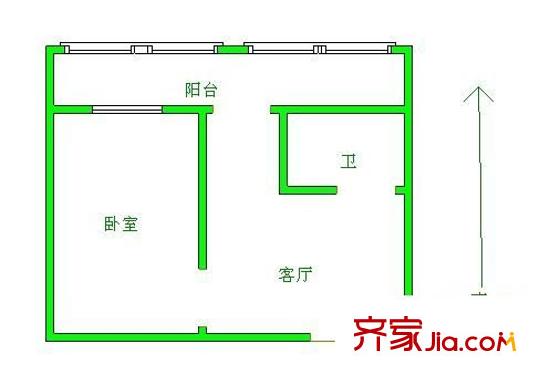 大庄新村户型图1室 户型图 1室1厅1卫1厨