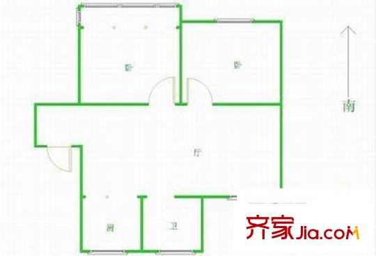 大庄新村户型图2室 户型图 2室1厅1卫1厨
