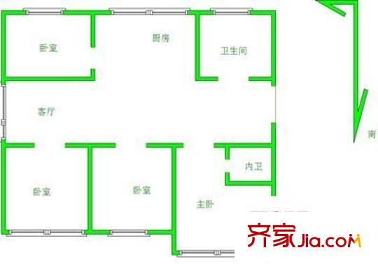 唐明园户型图2室 户型图 2室2厅1卫1厨