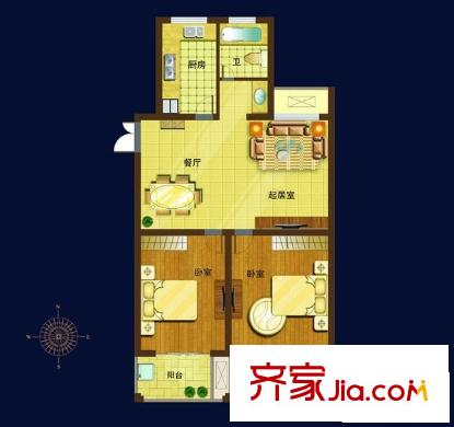 双河苑户型图2室 户型图 2室2厅1卫1厨