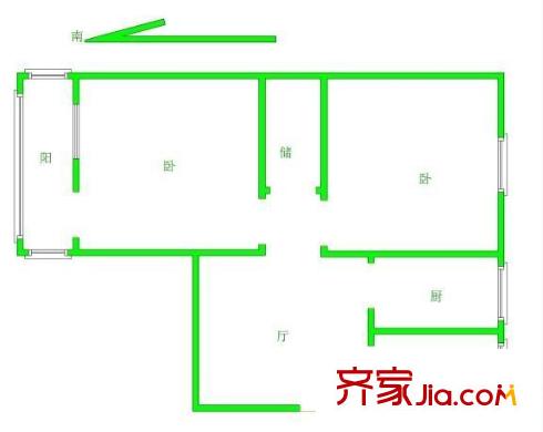 陈家岸新村户型图2室 户型图 2室1厅1卫1厨