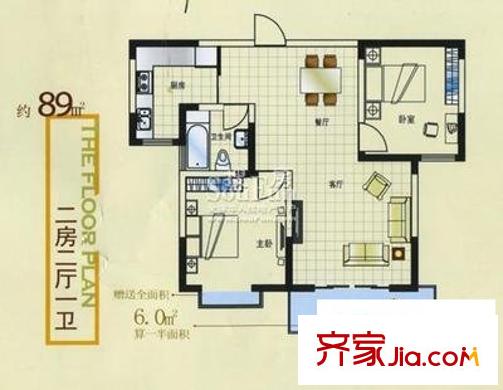 118家舍户型图2室 户型图 2室1厅1卫1厨