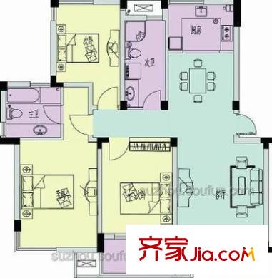 欣欣山庄户型图3室 户型图 3室2厅2卫1厨