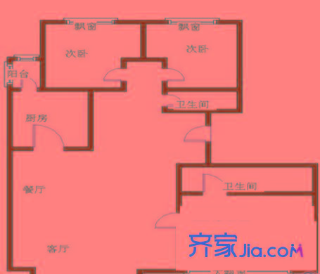 华源小区户型图3室 户型图 3室2厅2卫1厨
