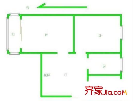 新巷小区户型图2室 户型图 2室1厅1卫1厨