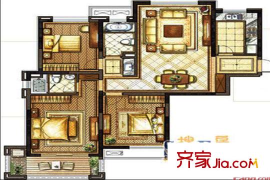 国联・恒园依山户型 3室2厅2卫1厨