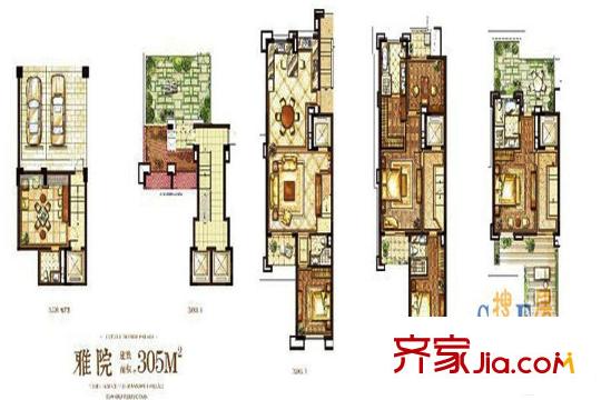 国联・恒园雅院户型 4室3厅5卫1厨