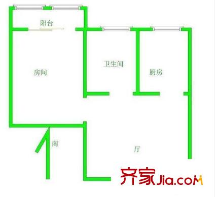 民丰家园二期 1室 户型图