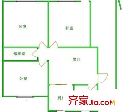 锡澄三村户型图3室 户型图 3室1厅1卫1厨