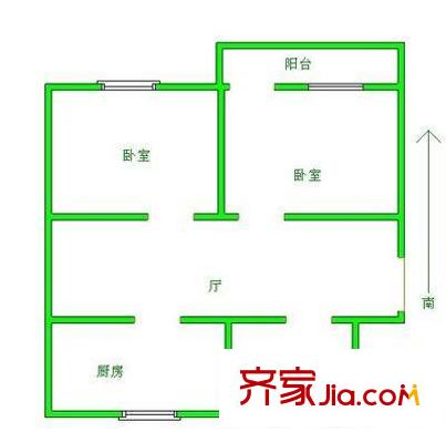 留芳声巷户型图2室 户型图 2室1厅1卫1厨
