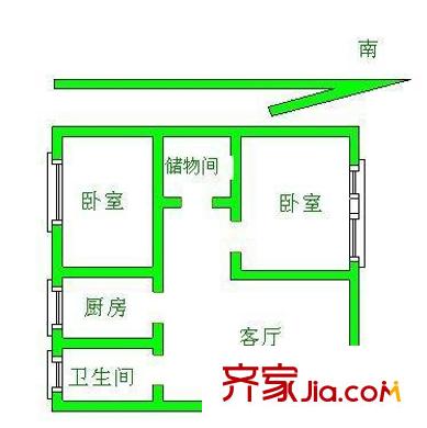 水曲巷户型图2室 户型图 2室1厅1卫1厨