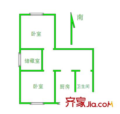 水曲巷户型图2室 户型图 2室1厅1卫1厨