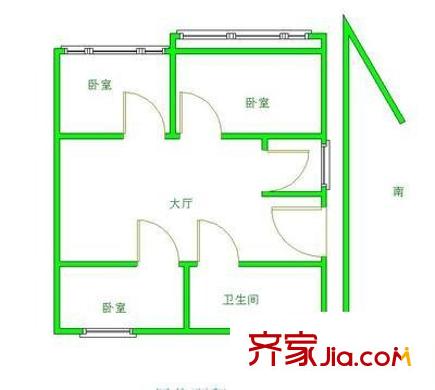 西横街小区户型图3室 户型图 3室1厅1卫1厨
