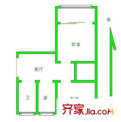 留芳声巷户型图2室 户型图 2室1厅1卫1厨