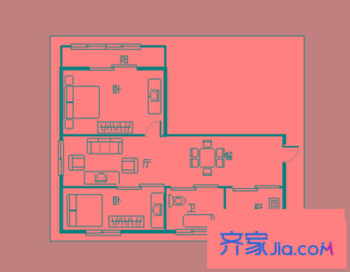 留芳声巷户型图2室 户型图 2室1厅1卫1厨